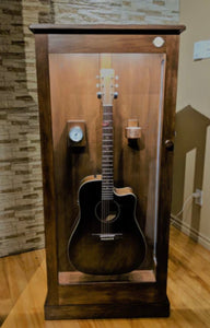 Armoire pour guitare acoustique & électrique humidifiée."Demandez un devis"